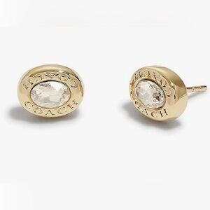 Coach Gold Crystal Stud Earrings